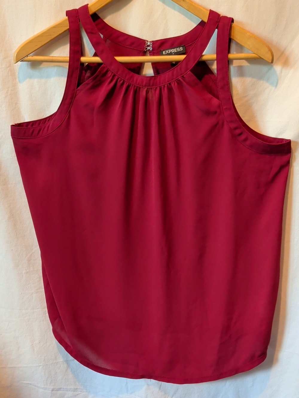 Express Women's Burgundy Double-Strap Halter Camisole